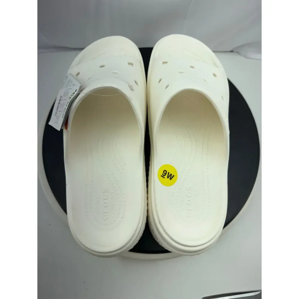 Crocs Stomp Slide Womens Size 9 White Platform Slip On Sandals‎ Shoes 209346-0VV